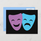 Drama Masks Postkarte (Vorne/Hinten)