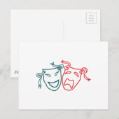Drama Masks Postkarte (Vorne/Hinten)