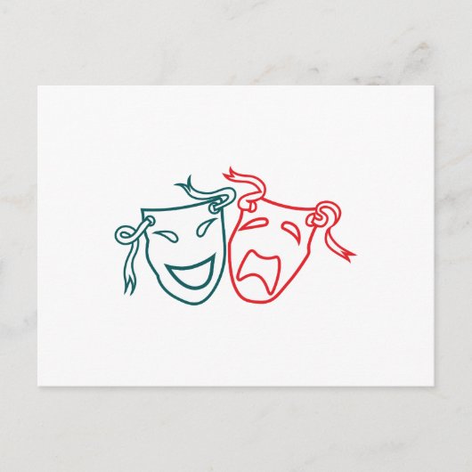 Drama Masks Postkarte (Vorderseite)