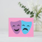 Drama Masks Postkarte (Stehend Vorderseite)