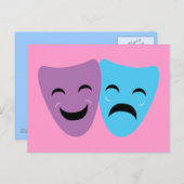 Drama Masks Postkarte (Vorne/Hinten)