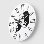DRAMA MASKS ROMAN NUMERN KLICKEN GROßE WANDUHR (Winkel)