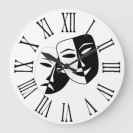 DRAMA MASKS ROMAN NUMERN KLICKEN GROßE WANDUHR