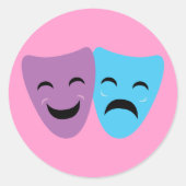 Drama Masks Runder Aufkleber (Vorderseite)