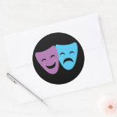 Drama Masks Runder Aufkleber (Umschlag)