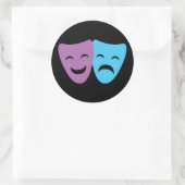 Drama Masks Runder Aufkleber (Tasche)