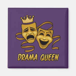 Drama Queen Comedy and Tragedy Gold Theater Maske Magnet