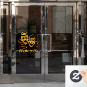 Drama Queen Comedy and Tragedy Gold Theater Masken Fensteraufkleber (Büro Tür)