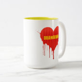 Drama Queen Dramarama bleeding heart Zweifarbige Tasse (VorderseiteRechts)