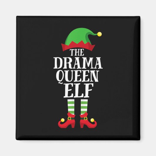 Drama Queen Elf Matching Family Group Christmas Pa Magnet (Vorne)