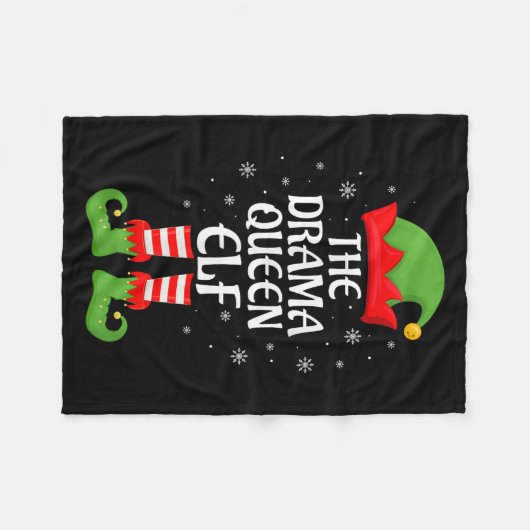 Drama Queen Elf Xmas Familie Matching Elf Squad Ch Fleecedecke (Vorderseite (Horizontal))