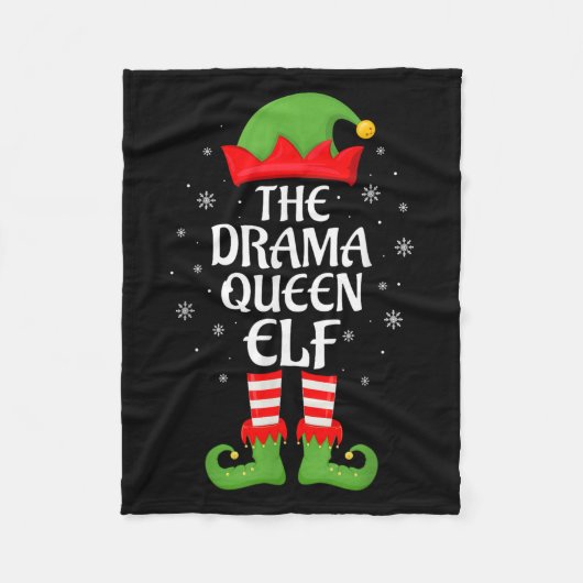Drama Queen Elf Xmas Familie Matching Elf Squad Ch Fleecedecke (Vorderseite)