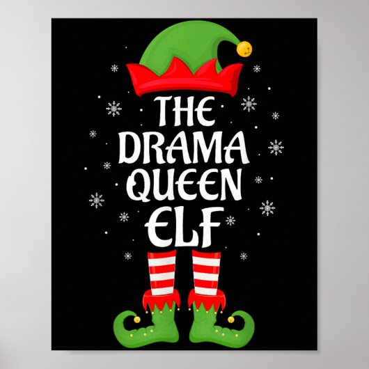 Drama Queen Elf Xmas Familie Matching Elf Squad Ch Poster (Vorne)