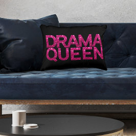 Drama Queen Hot Pink Glitzer Dekokissen