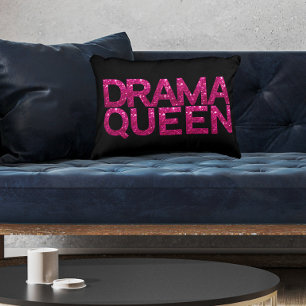 Drama Queen Hot Pink Glitzer Dekokissen