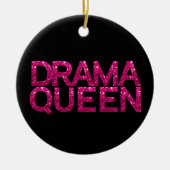 Drama Queen Hot Pink Glitzer Personalisiert Keramik Ornament (Vorne)