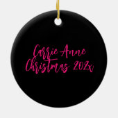 Drama Queen Hot Pink Glitzer Personalisiert Keramik Ornament (Hinten)