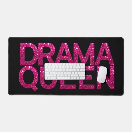 Drama Queen Hot Pink Glitzer Schreibtischunterlage (Tastatur & Maus)