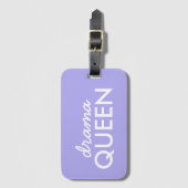 Drama Queen | Moderne Lila Giro Quote Art Gepäckanhänger (Vorderseite Vertikal)