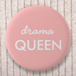 Drama Queen | Modernes, Niedliches Pink Stilvolles Button