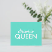Drama Queen | Modernes, trendy Aqua Green Cooles Z Postkarte (Stehend Vorderseite)