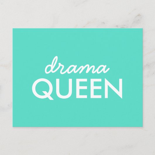 Drama Queen | Modernes, trendy Aqua Green Cooles Z Postkarte (Vorderseite)