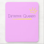 Drama Queen Mousepad<br><div class="desc">This design is a playful, minimalist graphic featuring a "Drama Queen" theme with a hand-drawn, whimsical aesthetic. The design leans heavily into a "Soft Girl" aesthetic. By using high-contrast colors (yellow against pink) and sketchy line work, it captures a sense of personality and confidence without being overly formal. Perfect gift...</div>