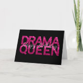 Drama Queen Pink Glitzer Geburtstagkarte Karte (Vorderseite)
