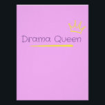 Drama Queen Poster<br><div class="desc">This design is a playful, minimalist graphic featuring a "Drama Queen" theme with a hand-drawn, whimsical aesthetic. The design leans heavily into a "Soft Girl" aesthetic. By using high-contrast colors (yellow against pink) and sketchy line work, it captures a sense of personality and confidence without being overly formal. Perfect gift...</div>