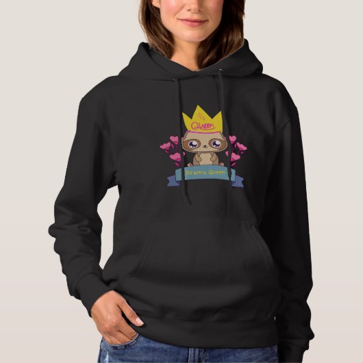 Drama Queen Sloth Hoodie (Vorderseite)