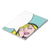 Drama Queen Speech Buble Pop Art Notepad Notizblock (Rotiert)