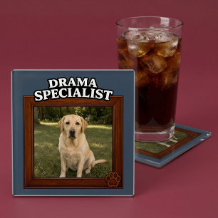 Drama-Spezialist Lustiges benutzerdefiniertes Hund Glasuntersetzer