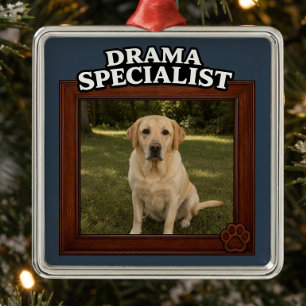 Drama-Spezialist Lustiges benutzerdefiniertes Hund Ornament Aus Metall