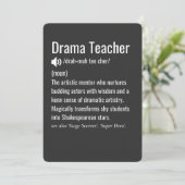 Drama Teacher Feiertagskarte (Stehend Vorderseite)