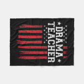 Drama Teacher Proud American Flag Usa Patriot Patr Fleecedecke (Vorderseite (Horizontal))