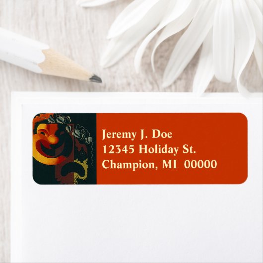 Drama Theater Comedy Tragedy Masken Adresse Labels (Insitu)