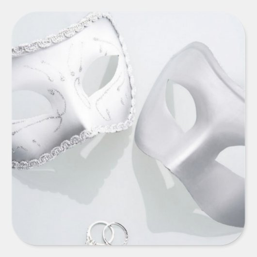 Drama Wedding Rings Quadratischer Aufkleber (Vorderseite)