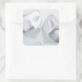 Drama Wedding Rings Quadratischer Aufkleber (Tasche)