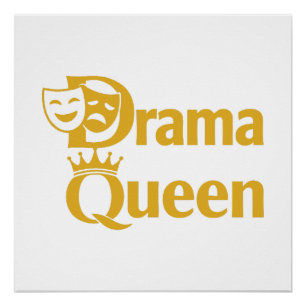 Dramakönigin – Kronen- und Theatermaskendesign Poster