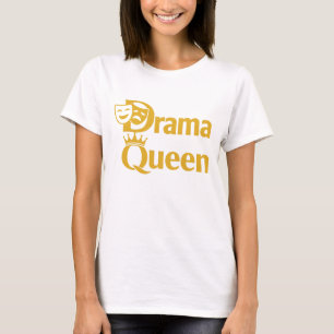 Dramakönigin – Kronen- und Theatermaskendesign T-Shirt