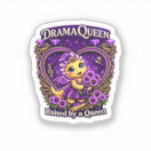 Dramakönigin Lila Drache Aufkleber (Vorderseite)