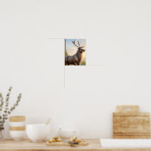 Dramatic Animal Art: Robust Reindeer Portrait Poster (Küche)