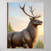 Dramatic Animal Art: Robust Reindeer Portrait Poster (Vorne)