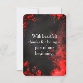 Dramatic Black & Red Floral Wedding Thank You Dankeskarte (Vorderseite)