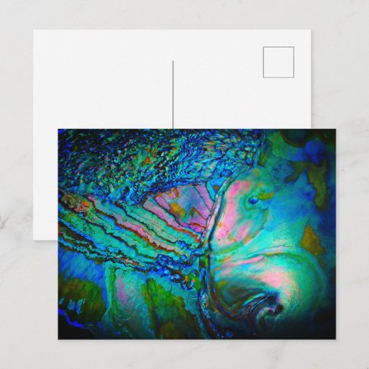 Dramatic Blue Abalone Shell Einladungspostkarte (Vorne/Hinten)