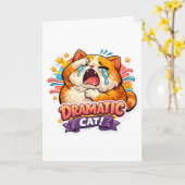 Dramatic Cat Funny Crying Cartoon Art Reaction Karte (Gelbe Blume)