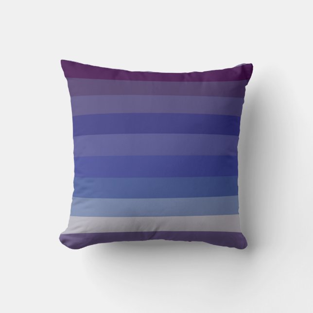 Dramatic Deep Blue & Burgundy Gradient Stripe Patt Kissen (Vorderseite)