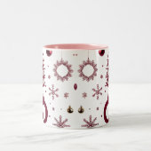 Dramatic Deep Red Geometric Layered Tree Zweifarbige Tasse (Mittel)