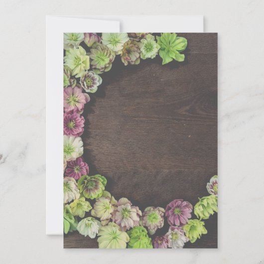 DRAMATIC Garden Hellebore Hochzeit Einladung (Rückseite)