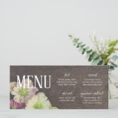 DRAMATIC Garden Hellebore Holz und White Menu Kart Menükarte (Stehend Vorderseite)